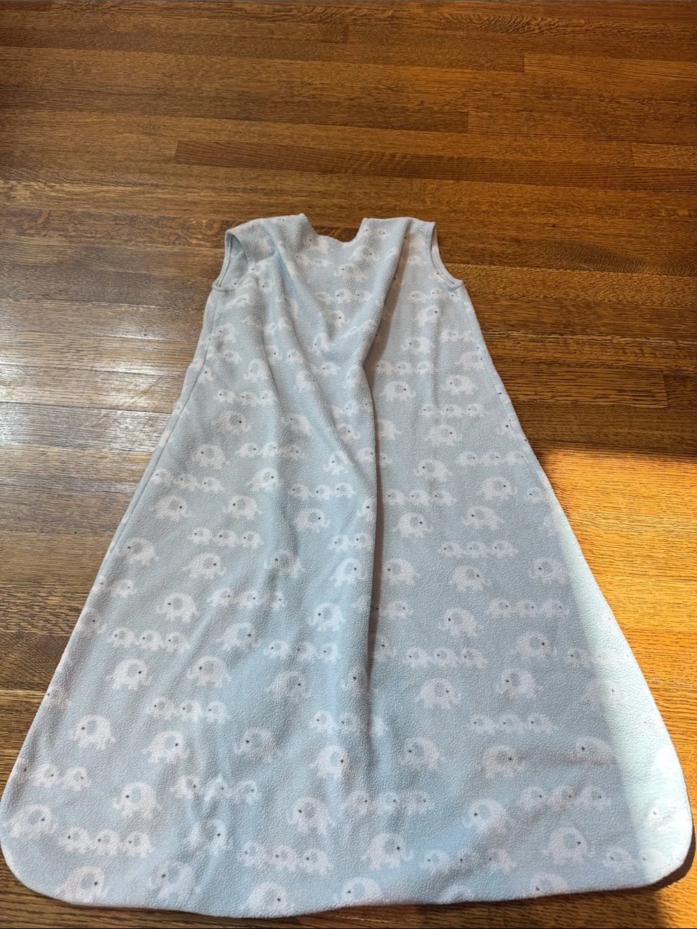 Halo Light Blue Sleeveless Zip-Front Sleep Sack with Subtle Pattern